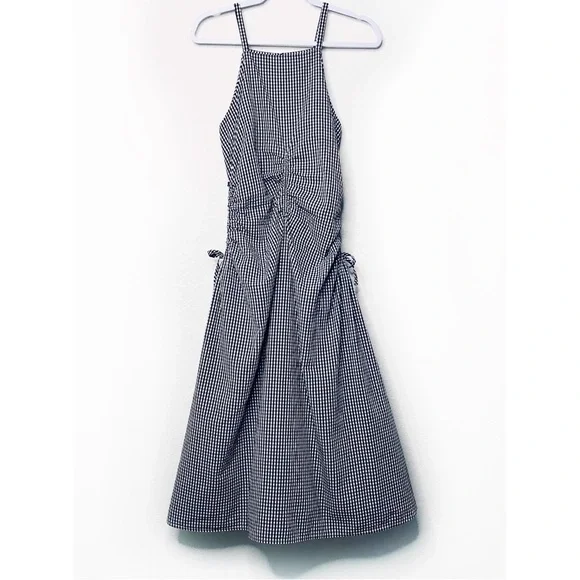 TOIT VOLANT Jurancon Dress Black & White Gingham Midi Sleeveless - Picture 12 of 16